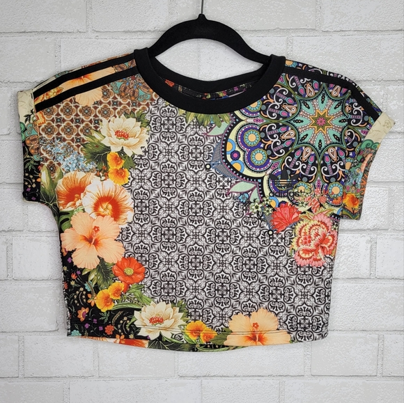adidas Tops - Adidas Floral Contrast Crop Top